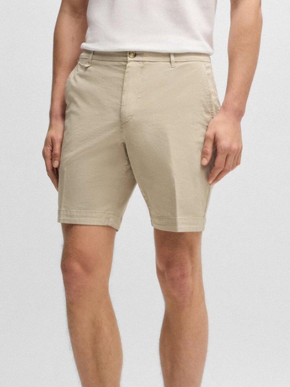 Hugo Boss H Slice Slim Fit Chino Shorts Casual Mens 36 Light Beige NWT